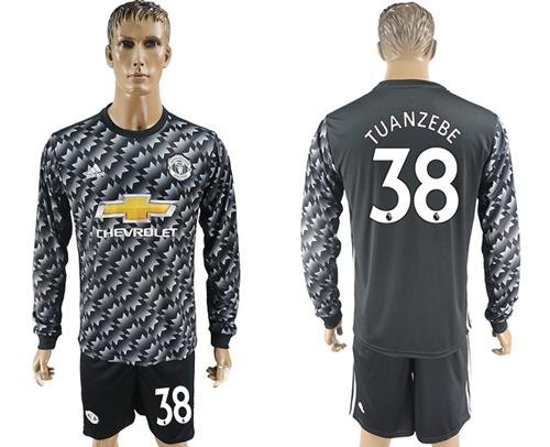Manchester United #38 Tuanzebe Black Long Sleeves Soccer Club Jersey - Click Image to Close